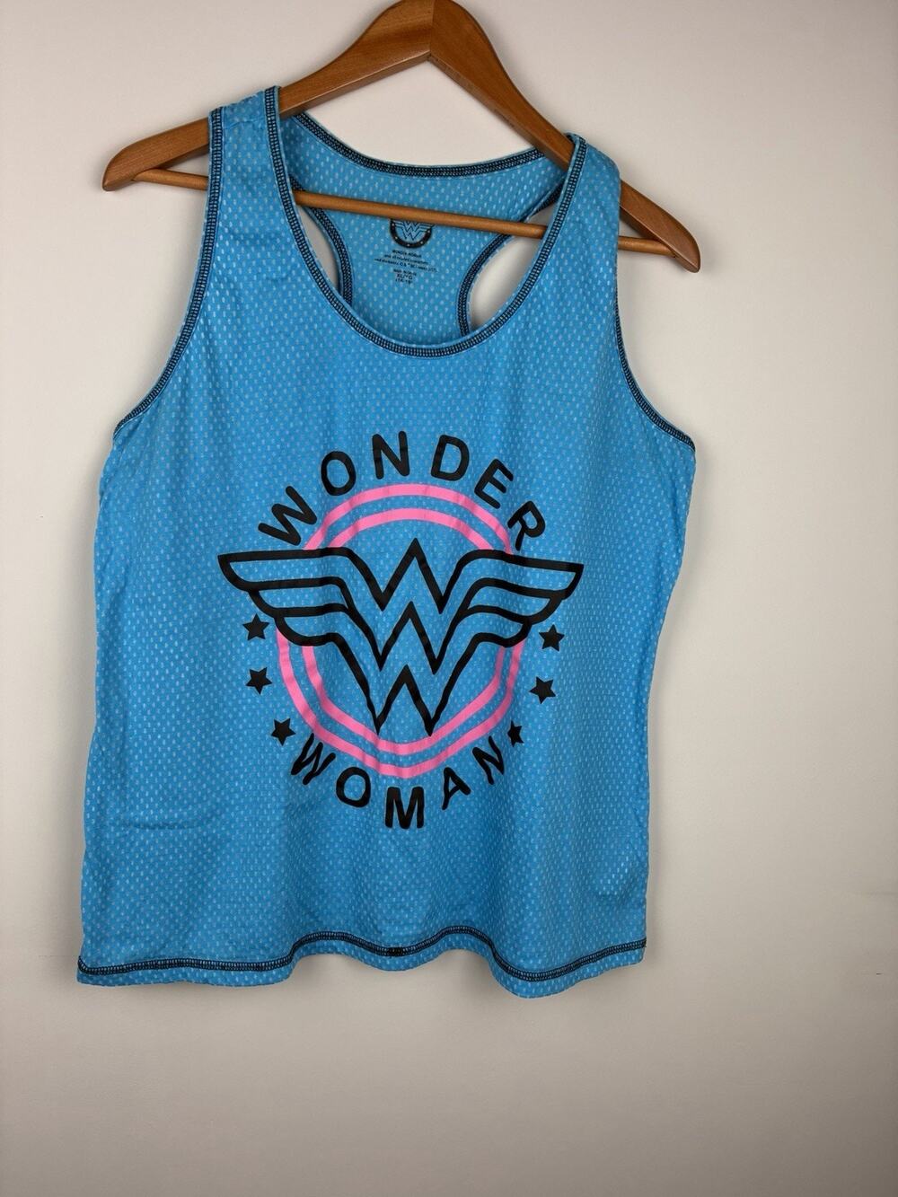 DC Comics Wonder Woman Women's Size XL Vented Racerback Tank Top Blue